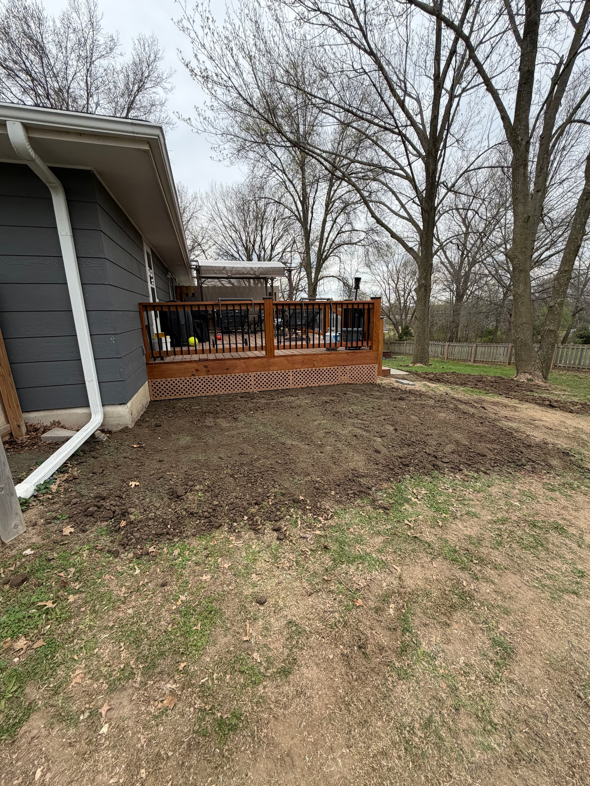 Gallery photos for Backyard Grading, Seeding, and Paver Step Install in Progress: Image #1