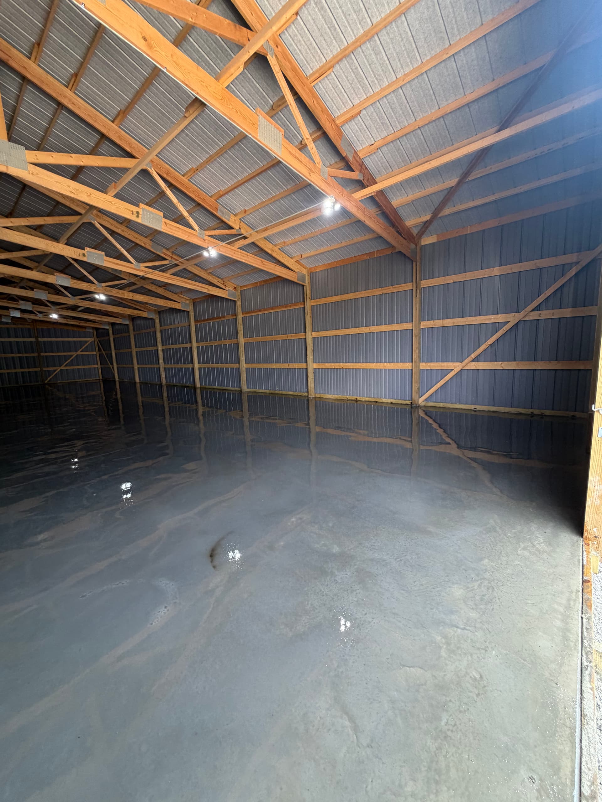 Gallery photos for 3,200 Sq Ft Barn Shop Slab Poured in Kansas City Kansas: Image #1
