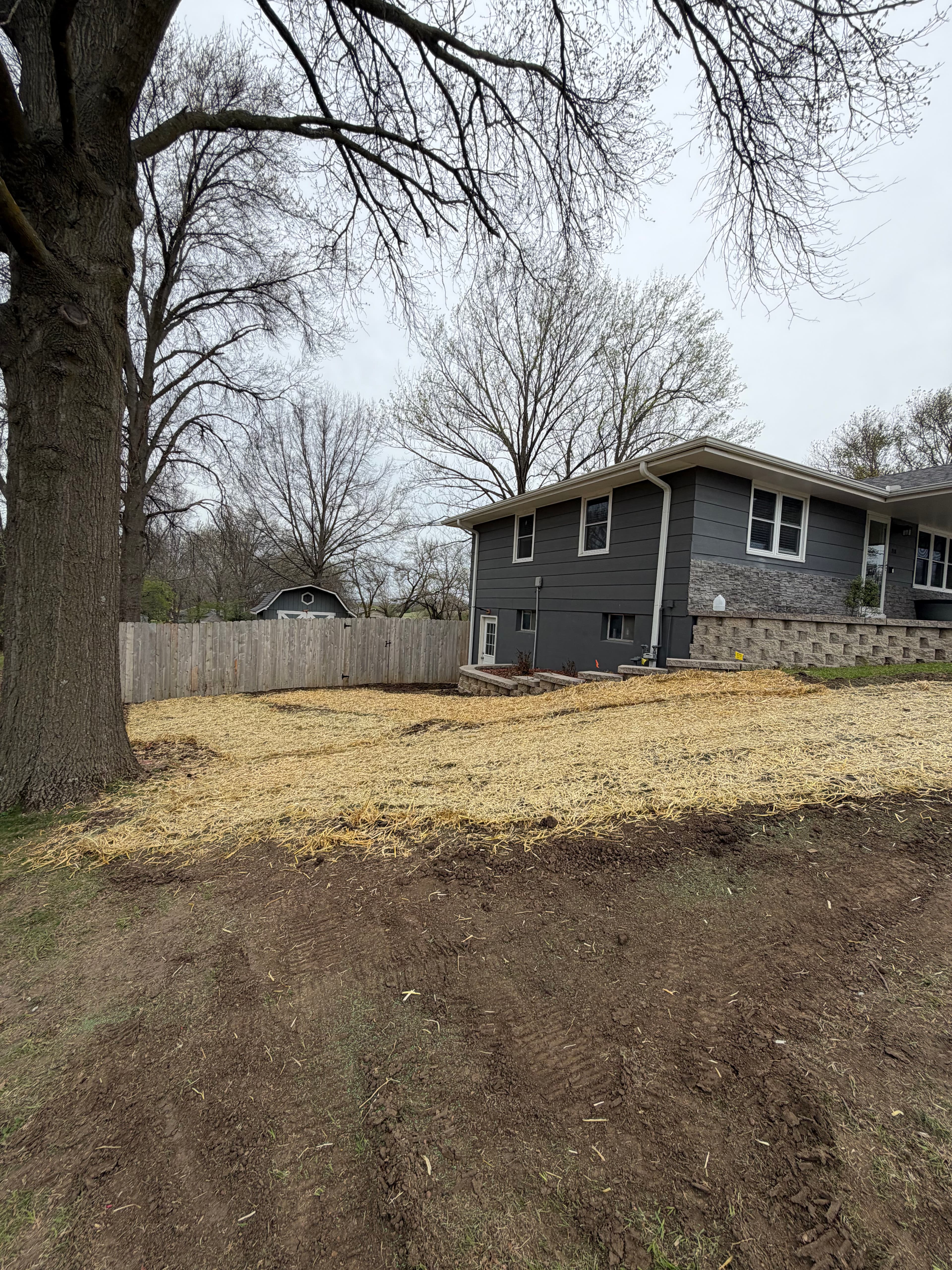 Project Backyard Grading, Seeding, and Paver Step Install in Progress image