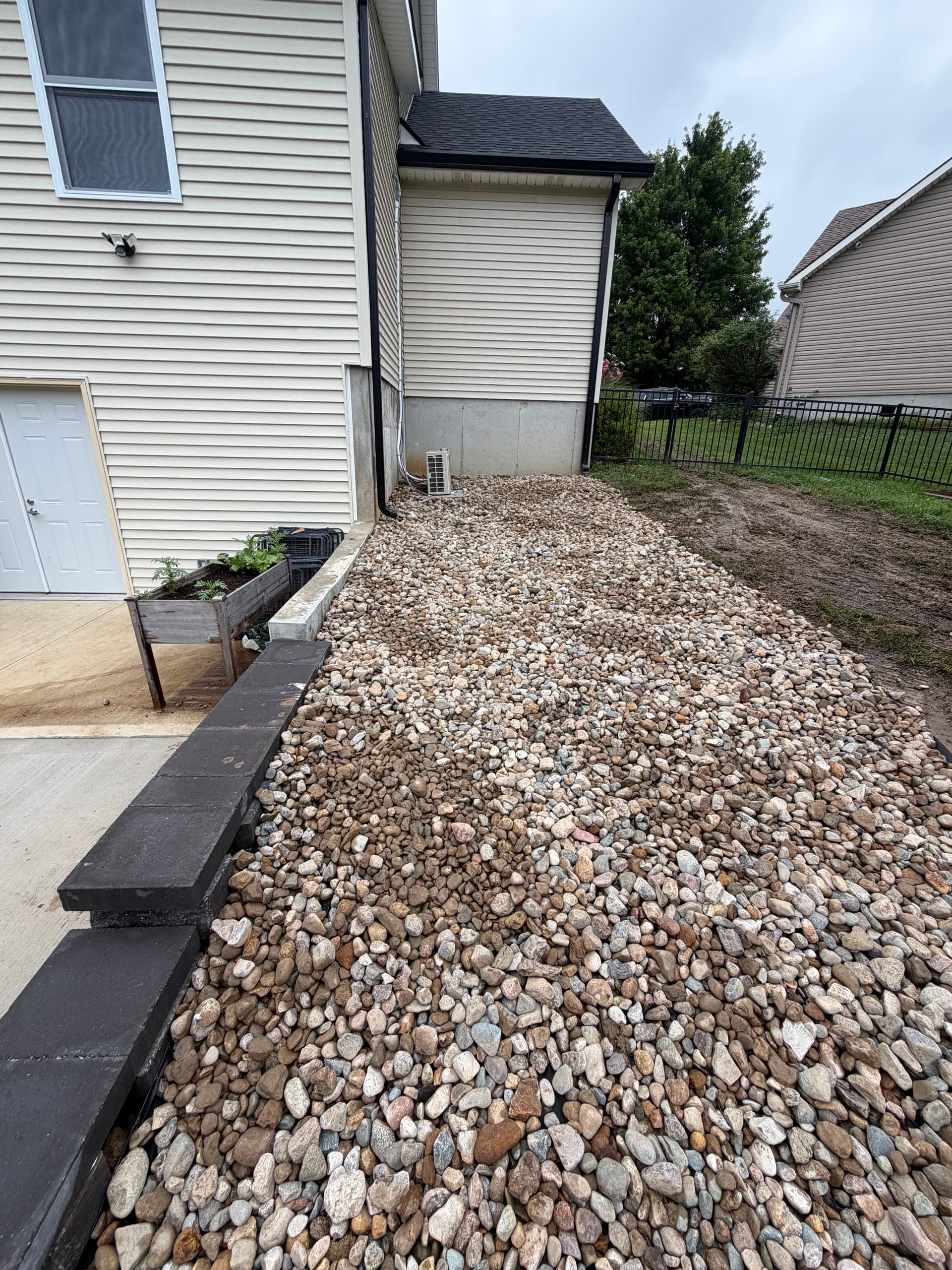 Gallery photos for Patio Extension with Retaining Wall and Rock Bed in Platte City: Image #4