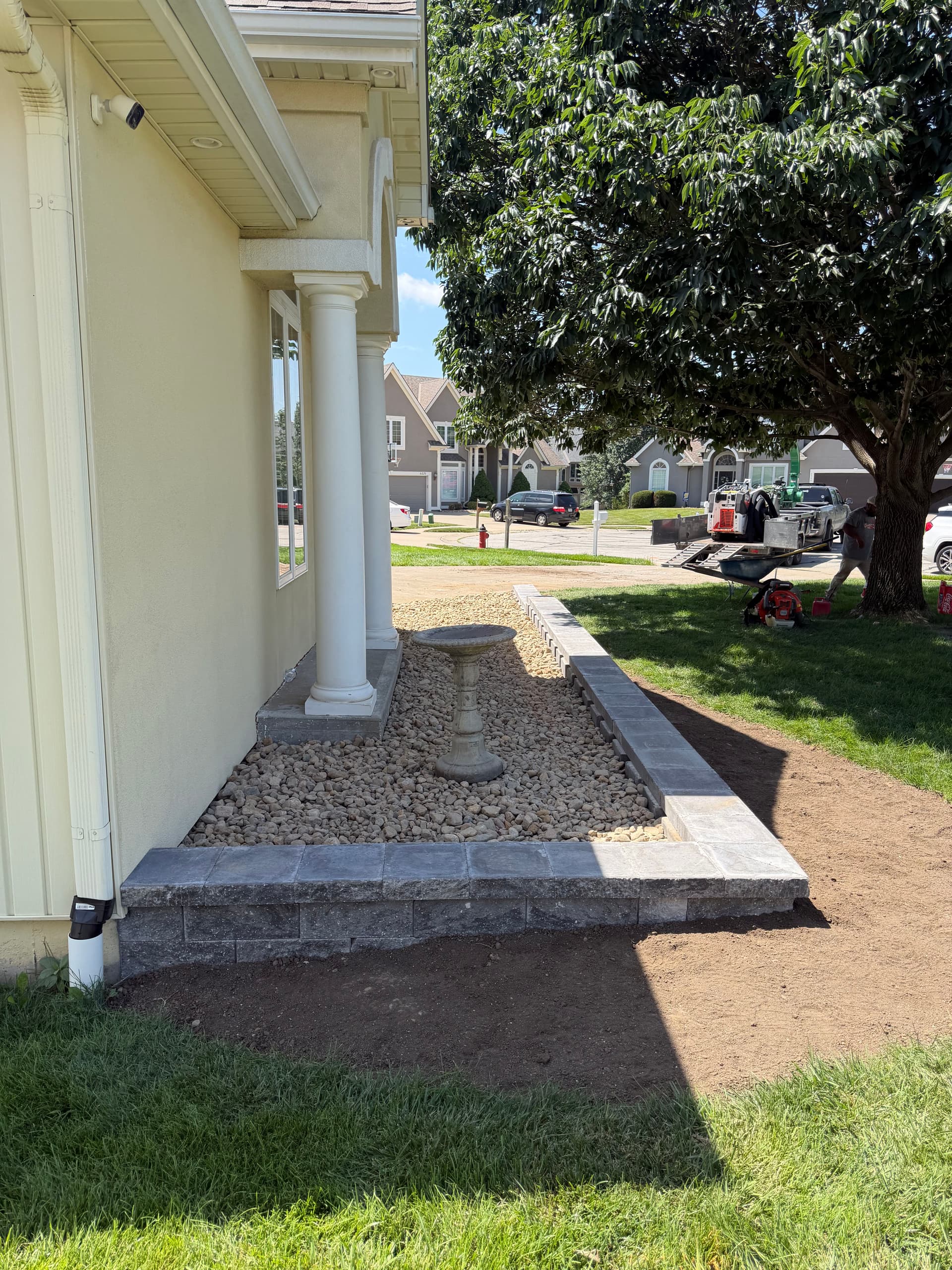 Gallery photos for Full Landscape Redo with Retaining Walls at Kansas City Home: Image #2